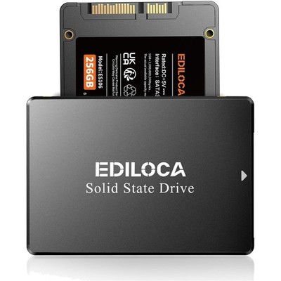Ediloca 256GB SSD Festplatte 2,5'' SATA III bis 550MB/s - Ideal für PC & Laptop