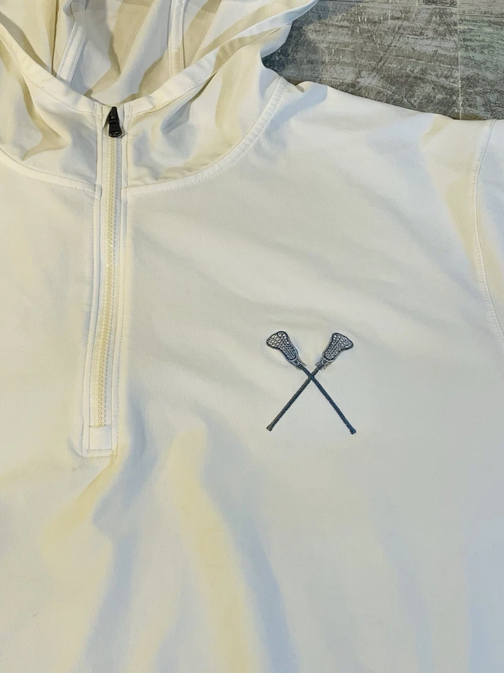 Jaqueta pulôver Under Armour lacrosse masculina XL branca solta 1/4 zíper com capuz - Imagem 3 de 4