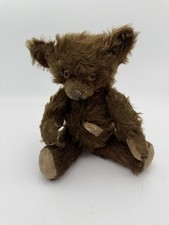 Vintage Knickerbocker  Teddy Bear Brown Mohair Glass Eyes Metal Nose C27