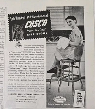 1947 Cosco Two and one step stool kitchen furniture  vintage  ad