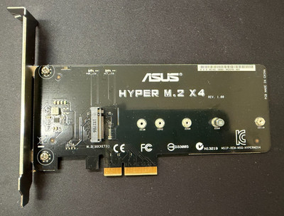 ASUS Hyper M.2 X4 PCIe Adapter Card NVMe Expansion Board Untested