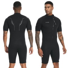 XUKER Mens Shorty Wetsuit Women, 3mm Diving Suit Front Zip Wetsuit Thermal Suit