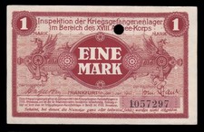 i-010494 Germany 1 Mark 1917. POW Camp Frankfurt am Main AU/UNC