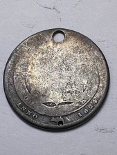 1824 Georgian Silver Shilling Love Token Holed Engraved George IV