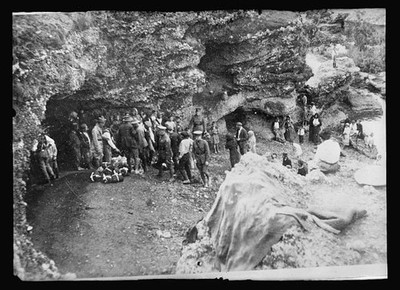 Photo:Montenegro Balkans 1920 American Red Cross Cave Refugees Delivery