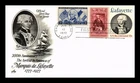 DR JIM STAMPS US COVER LAFAYETTE 200TH ANNIVERSARY FIRST DAY ISSUE COMBO