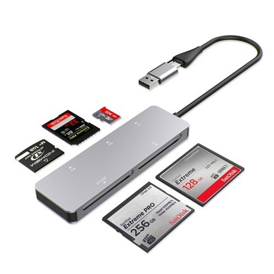 CFast 2.0 Card Reader USB C 5-in-1 Multi-Slot 5Gbps Data Transfer