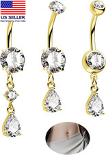 Belly Button Rings Pack 14G Belly Piercing Jewelry 316L Stainless Steel Belly Ri