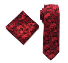 Men's Paisley Floral Pattern Ties Set with Pocket Suqare Luxury Wedding Necktie