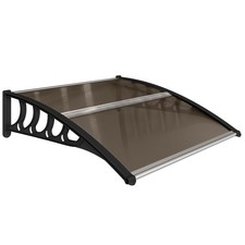 Front Door Canopy Outdoor Awning Rain Shelter for Window Porch and Front Brown