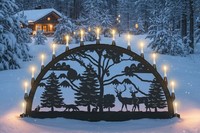 AußEn-Schwibbogen Lichterbogen 150Cm Erzgebirge Waldtiere Metall Xxl Rostfrei