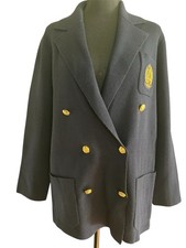 Lauren Ralph Lauren Women s Blazer 100 Merino Wool Gold Crest Buttons Size M