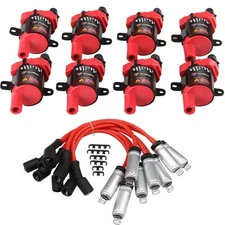 8x Ignition Coils & Wires Pack For Chevy Silverado GMC 5.3L 6.0L 4.8L UF262 D585