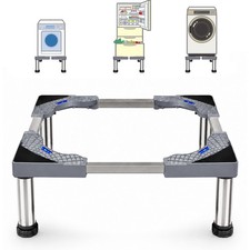 SSEHCWAN Washing Machine Stand, 4Legs Adjustable Washer Stands A, Silver