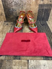 VALENTINO ROCKSTUD MULTI-COLOR PUMP ROSSO/GROGIO/CLOVER SIZE 36-1/2  (A1D008596)