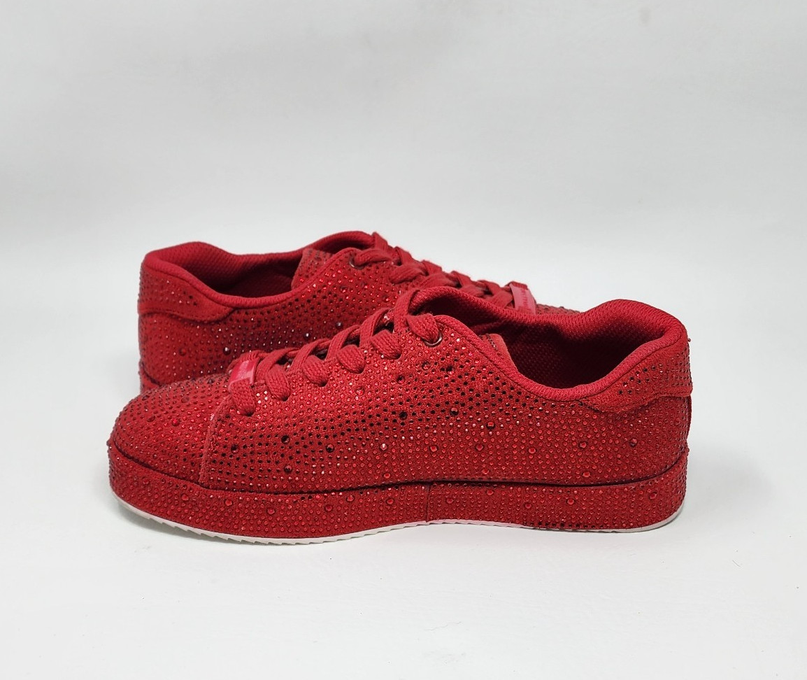 Lucky Step Ruby Red Rhinestone Bling Platform Sne… - image 8
