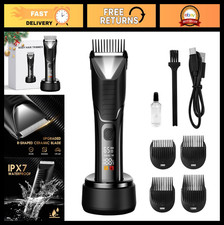 Men's Body Hair Trimmer - Waterproof Electric Groin & Pubic Shaver - USB-C Recha
