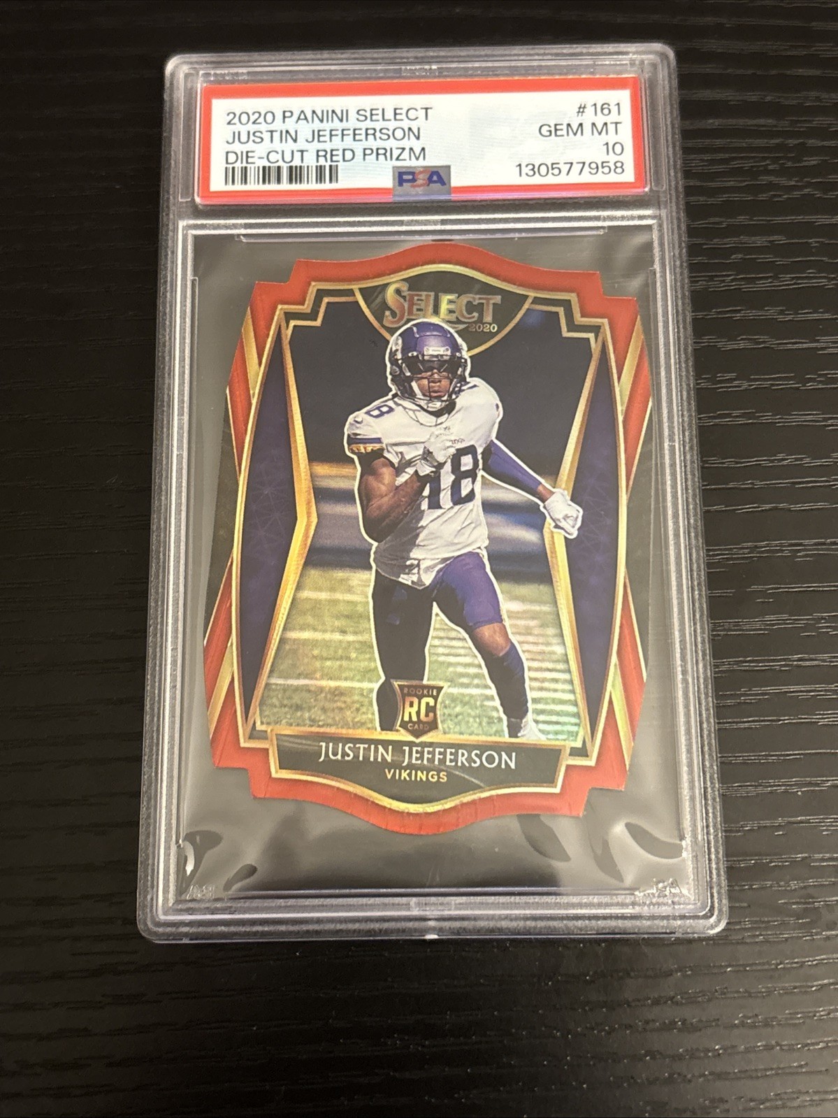 PSA 10 2020 Panini Select - Justin Jefferson #161 Red Prizm Die-Cut