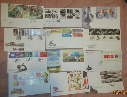GB Stamps First Day Covers x 12  C 2010 special postmarks ROYAL MAIL ALL U/A