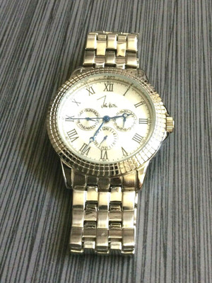 John Weitz Men's Watch Round Silver Dial Roman Hours on