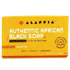 Alaffia Authentic African Black Bar Soap Triple Milled Unscented