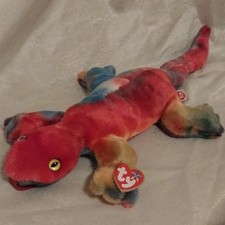 Ty Beanie Buddies Lizzy Retired Multicolor Lizard Plush 1999