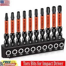10-Pack T25 Torx Bits for Impact Driver, T-25 Torx/Star Bit Set 2'' Long, Magnet