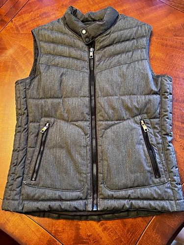 ZARA MAN Men's Quilted Puffer Vest Full Zip Pockets Gray Size M - product listing photo