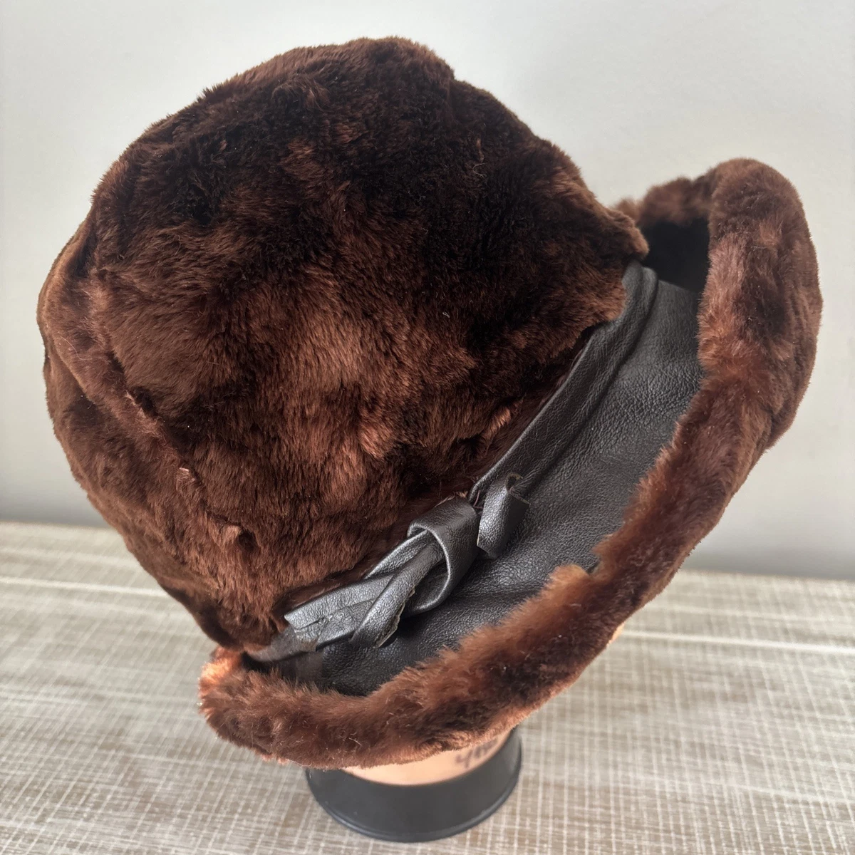 Vintage Regina Glenara Glenoit Brown Fur Shaggy Bucket Hat USA Union Made Fur Casual Vintage Hats for Women for sale | eBay main image 2