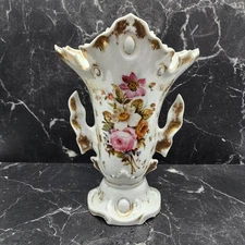 Antique Old Paris Porcelain Floral & Gold Gilt Decorated 10.5" Vase 