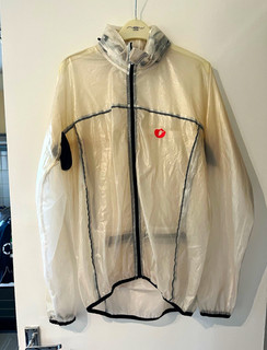 Castelli Clear Hooded Full Zip Water Resistant Cycling Rain Jacket Size L