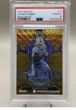 Panini Mosaic Jahmyr Gibbs #73 Gold Wave PSA 10 GEM MT numbered 09/17 pop 1!