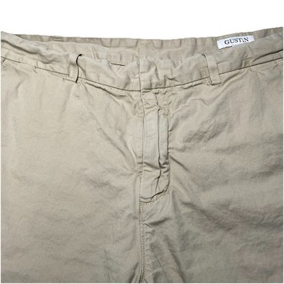 Gustin Shorts 38 (38x7) Flat Front Cotton Twill Beige Khaki Normcore