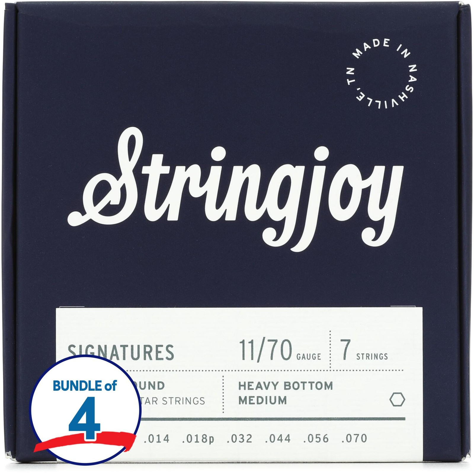 Струны для 7-струнной электрогитары Stringjoy Signatures с тяжелым дном и никелевой обмоткой
