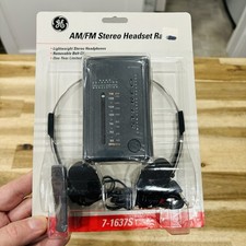 Vintage GE AM/FM Stereo Headset Radio 7-1637S Vintage New In Package Walkman