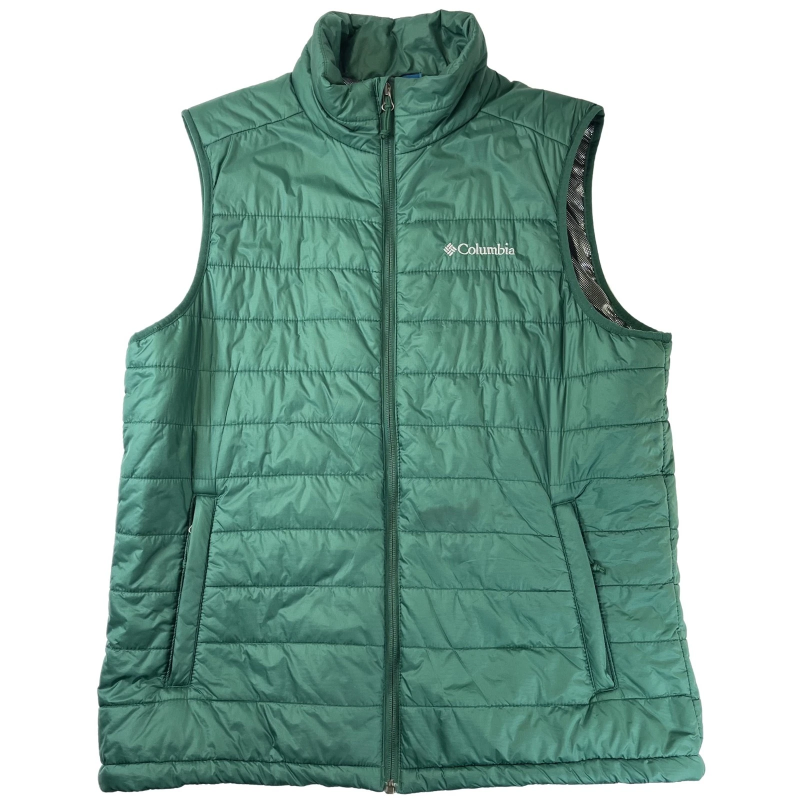 Columbia Mens Crested Butte II Omni Heat Insulated Puffer Vest Green M