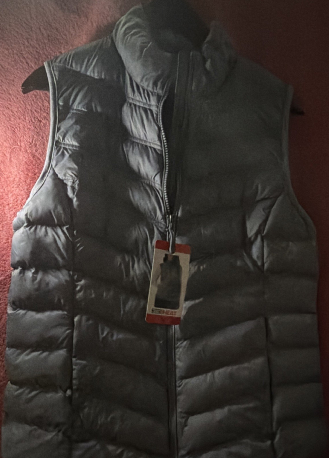 32 Degrees HEAT Women's Gray Puffer Vest M Full Zip Sleevele