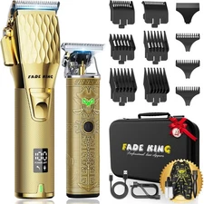 Professional Hair Clippers & Beard Trimmer Set for Men – Cordless Barber Clip...