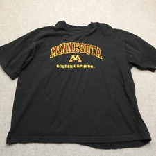 Minnesota Golden Gophers T-Shirt Black Embroidered XL OVB Old Varsity Brand