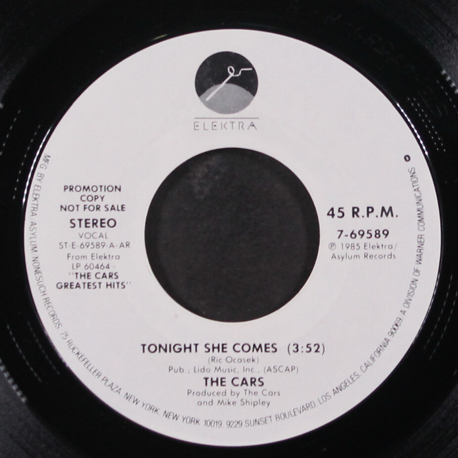 CARS: tonight she comes / same ELEKTRA 7" Single 45 RPM