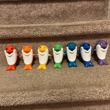 VTG LOt of 7 Tomy Aquafun Do-Re-Mi Dolphins Bath Tub Toy Game 1997 NO FLOATS