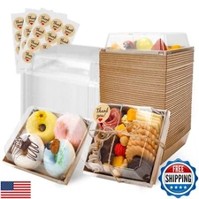 NPLUX Charcuterie Boxes with Clear Lids Mini Bakery Boxes Disposable Treat Bo