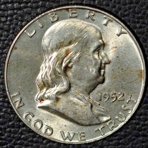 1952-D Franklin Half Dollar, Gem BU FBL, Light Toning