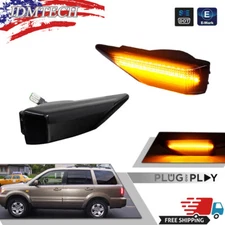 For 2006-2008 Honda Pilot Amber LED Front Bumper Side Marker Lights Smoked 1Pair
