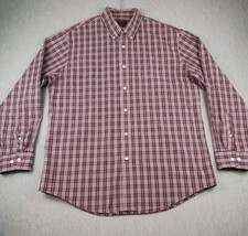 Arrow Shirt Mens Large Red Check Long Sleeve Button Up