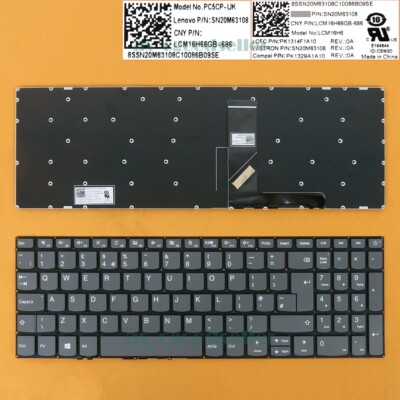 for Lenovo V320-17isk V320-17ikb 330E-15IKB 330-17IKB 520-15ikb Keyboard UK Gray