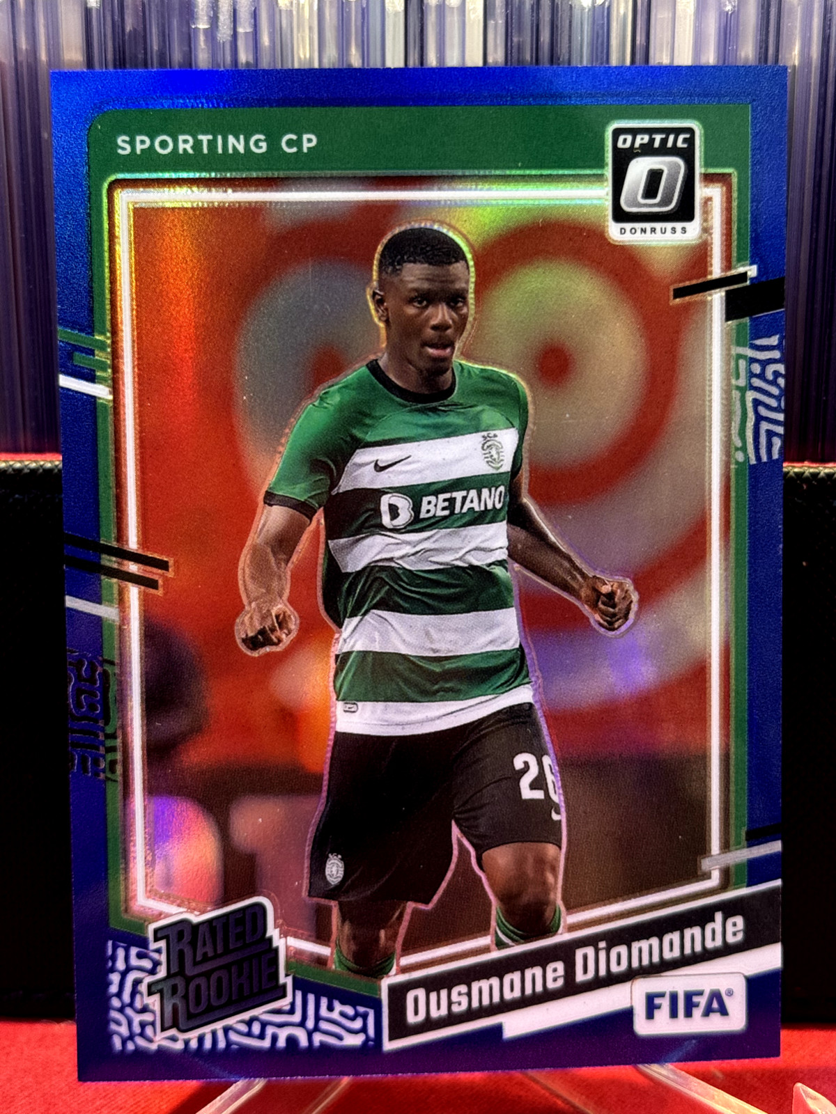 2023-2024 Donruss Soccer Ousmane Diomande Rated Rookie Optic Blue Prizm 10/99