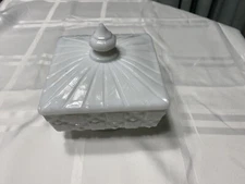 westmoreland White milk glass Square Covered Candy Dish 5 Inch Square