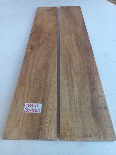 Qty 2 pcs @ 590x102x12mm Planed  PAR Iroko Hardwood Timber Offcuts      180609