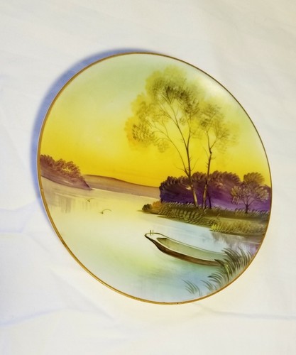 Antique Nippon Morimura Cabinet Plate 1911-1921 Hand Painted Sunset Sunrise - Picture 12 of 12